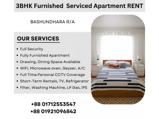Furnished 3BHK Serviced Apartment RENT in Bashundhara R/A.