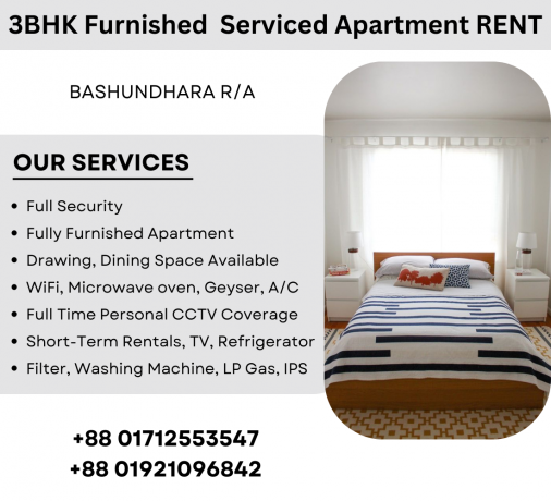 furnished-3bhk-serviced-apartment-rent-in-bashundhara-ra-big-0