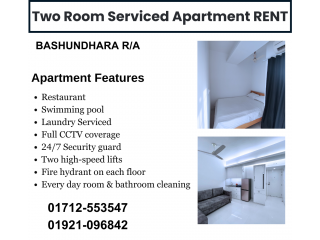 Two Room Furnished Serviced Apartment RENT in Bashundhara R/A