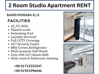 Two Room Furnished Serviced Apartment RENT in Bashundhara R/A.