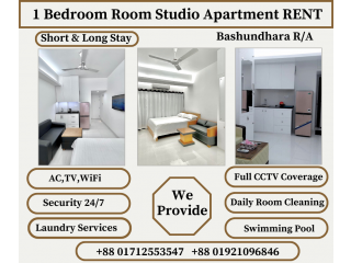 1Bedroom Furnished Studio Apartment RENT in Bashundhara R/A.