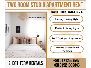 Rental 2 Room Furnished Studio Apartment in Bashundhara R/A.