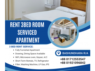 3-Bedroom Furnished Apartment For Rent In Bashundhara R/A.