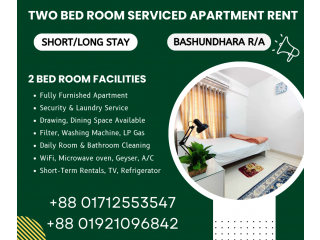 Beautifully Furnished Two-Bedroom Apartment Rent in Bashundhara R/A