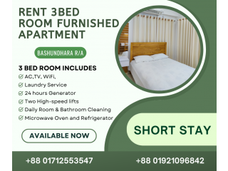 3BHK Furnished Serviced Apartment RENT In Bashundhara R/A