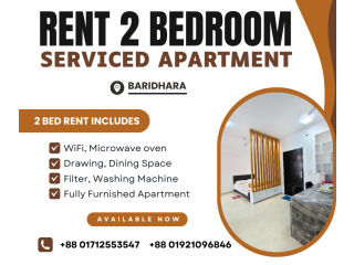 Beautiful Design 2 Bedroom Serviced Apartment RENT In Baridhara.
