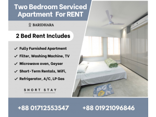 Gorgeous 2 Bedroom Furnished Serviced Apartment Available For Rent In Baridhara.