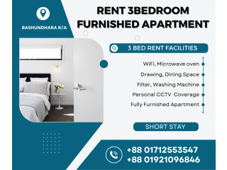 Rent a Luxurious Three-Bedroom Furnished Apartment in Bashundhara R/A