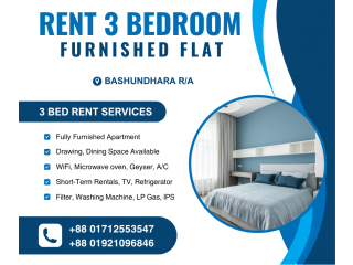 3BHK Furnished Apartment RENT In Bashundhara R/A