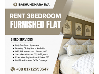 Furnished 3BHK Serviced Apartment RENT in Bashundhara R/A