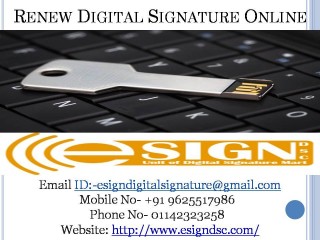 Renew Digital Signature  Online