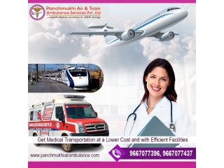 Hire Top Class Panchmukhi Train Ambulance Service in Delhi with CCU Features
