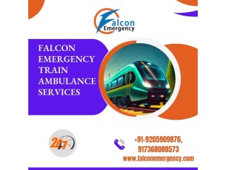 Pick Falcon Emergency Train Ambulance Service in Siliguri with a Life-care Ventilator Setup