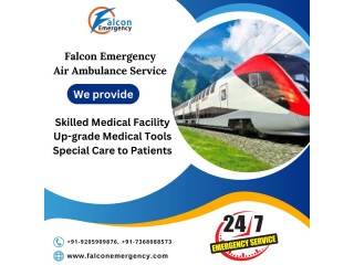 Hire Falcon Emergency Train Ambulance Service in Patna for Hi-Tech ICU Setup