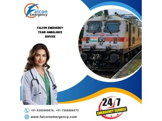 Hire Life-Care Falcon Emergency Train Ambulance Service in Patna with PICU Setup